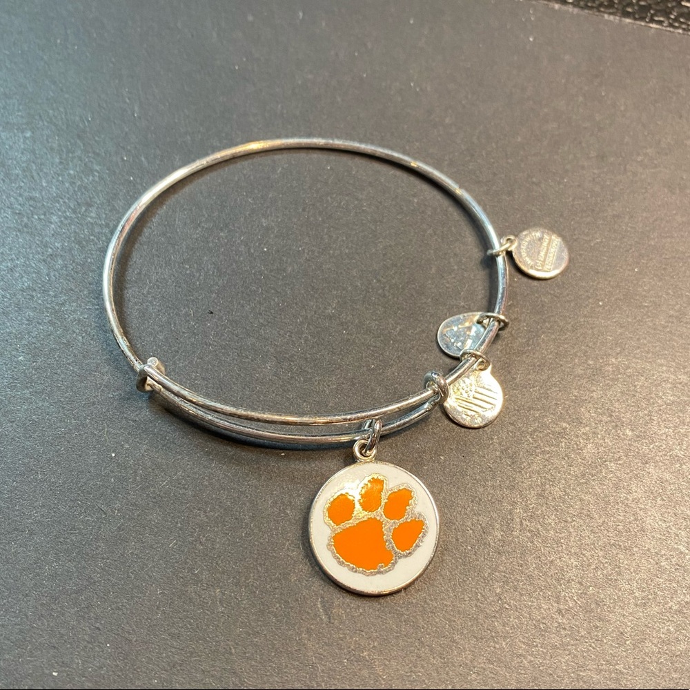 Alex and Ani expandable bracelet, silver tone, Clemson University bracelet
